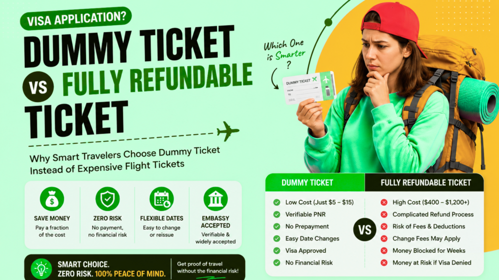 Dummy Flight Ticket vs refundable ticket