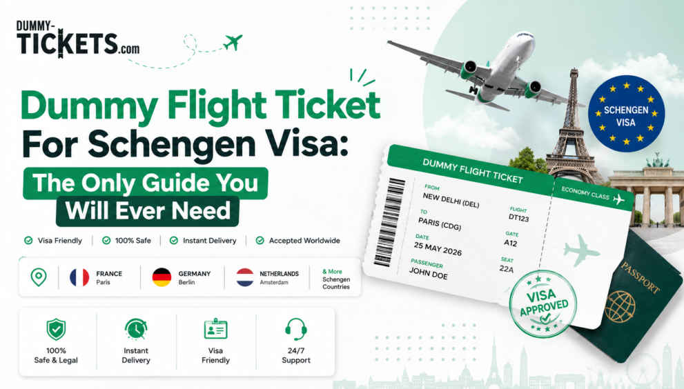 Dummy Flight Ticket for Schengen Visa